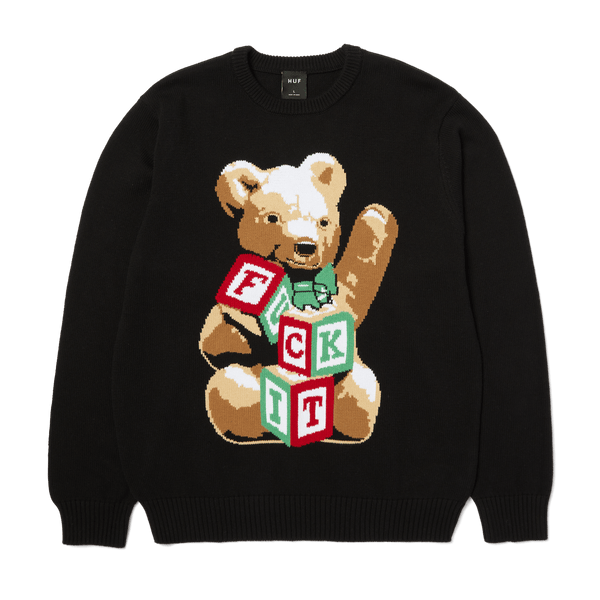 Huf Gift Bear Intarsia Sweater Black