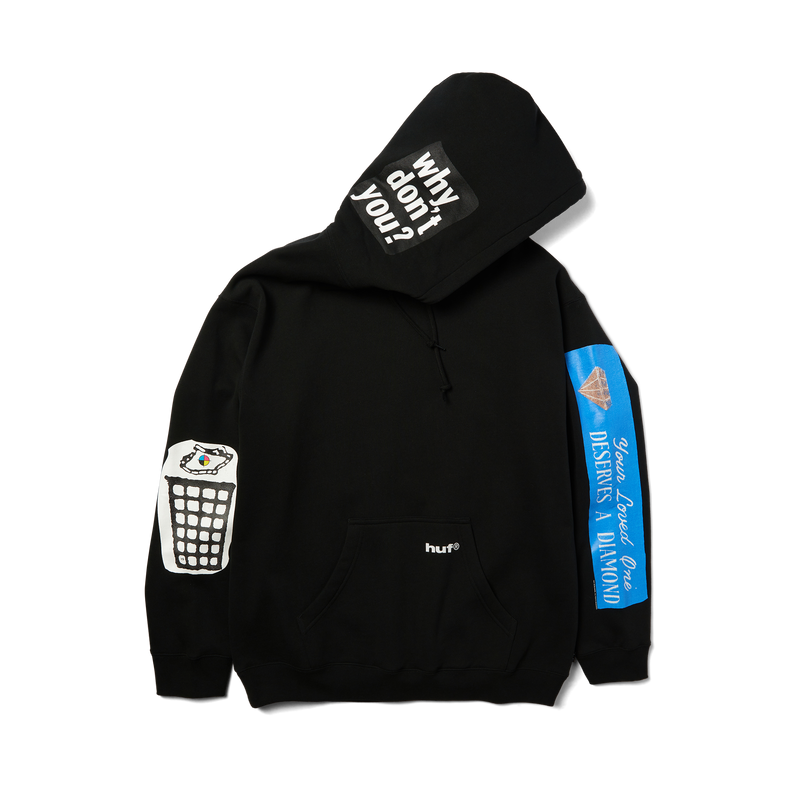 Huf Gimme The Loot Pullover Hoodie Black
