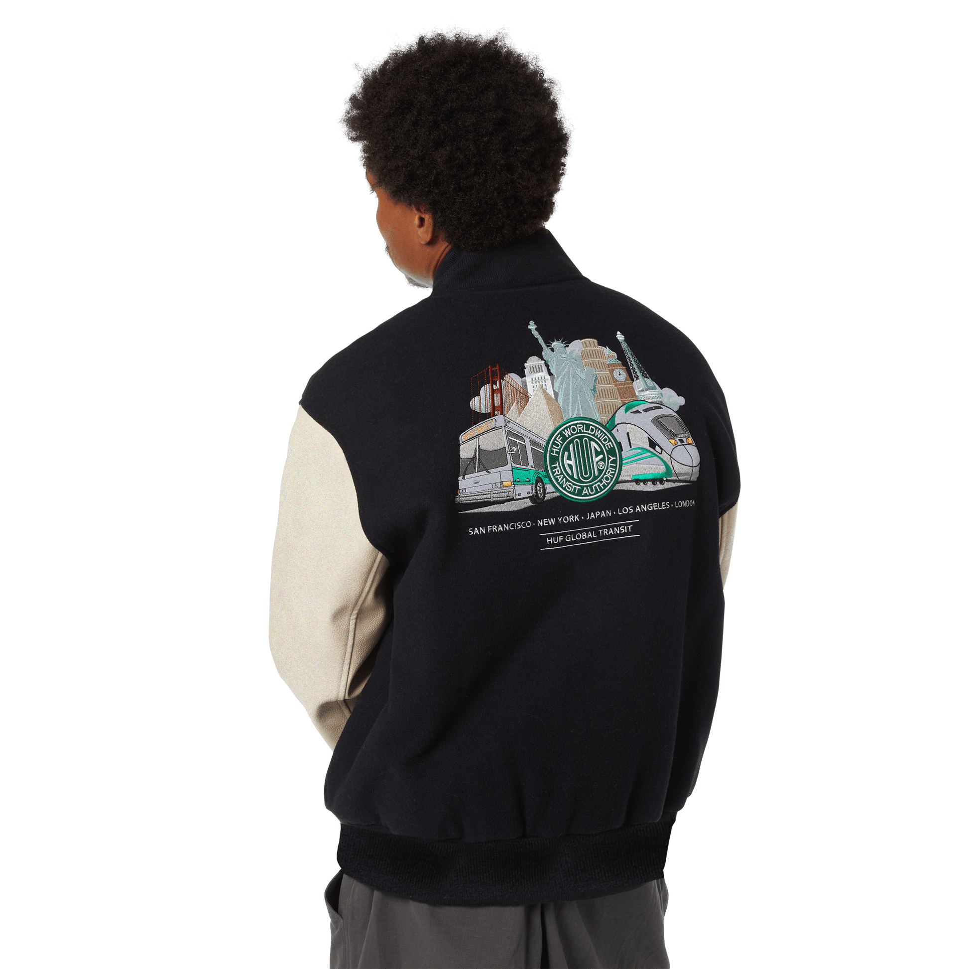 HUF Global Transit Varsity Jacket Navy