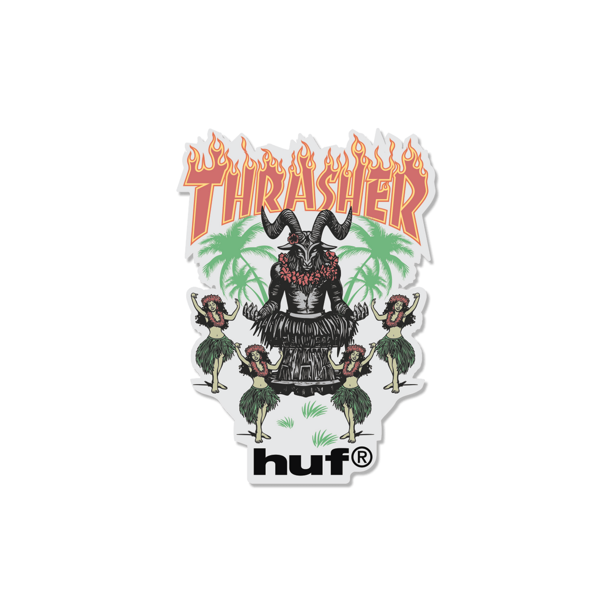 HUF x Thrasher Goat Luau Sticker - Multi