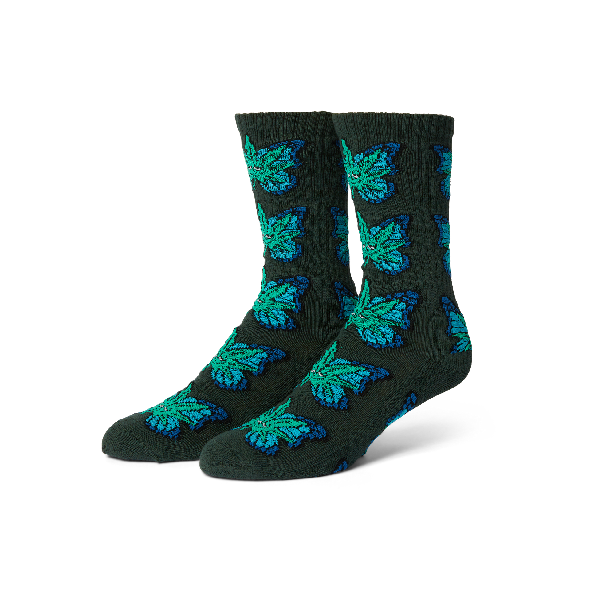 Huf Green Budderfly Sock Forest Green