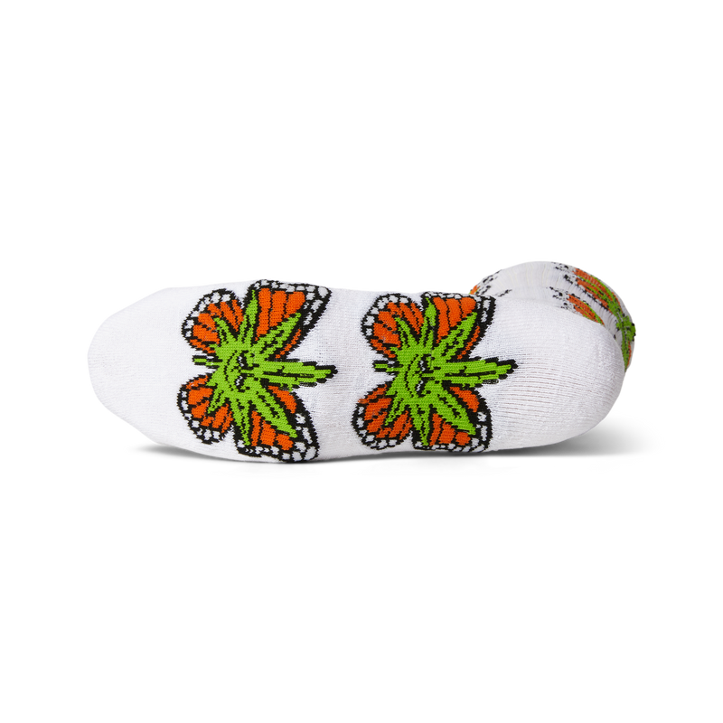 Huf Green Budderfly Sock White