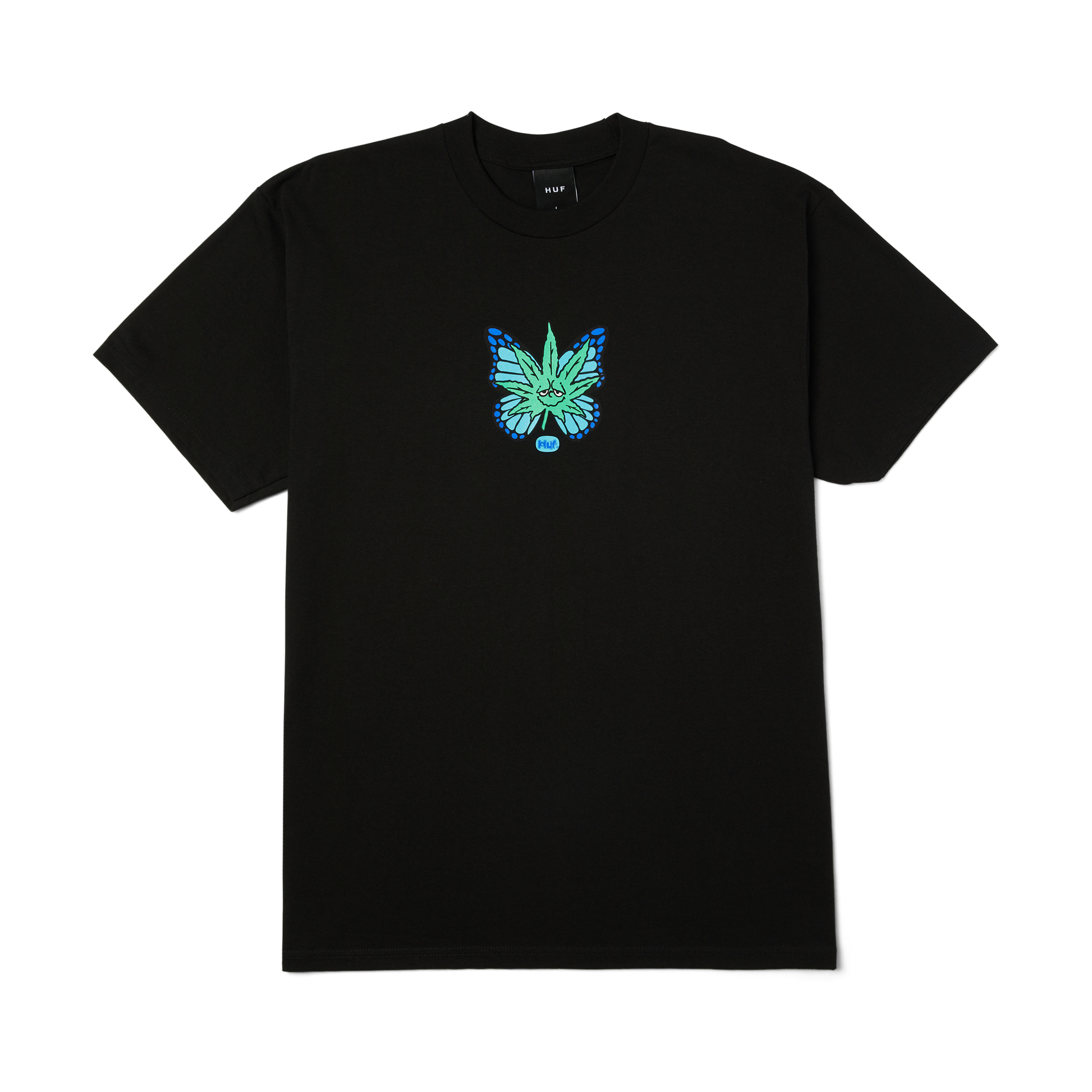 Huf Green Budderfly T-Shirt Black