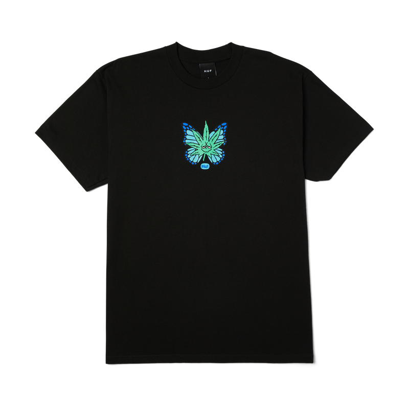 Huf Green Budderfly T-Shirt Black