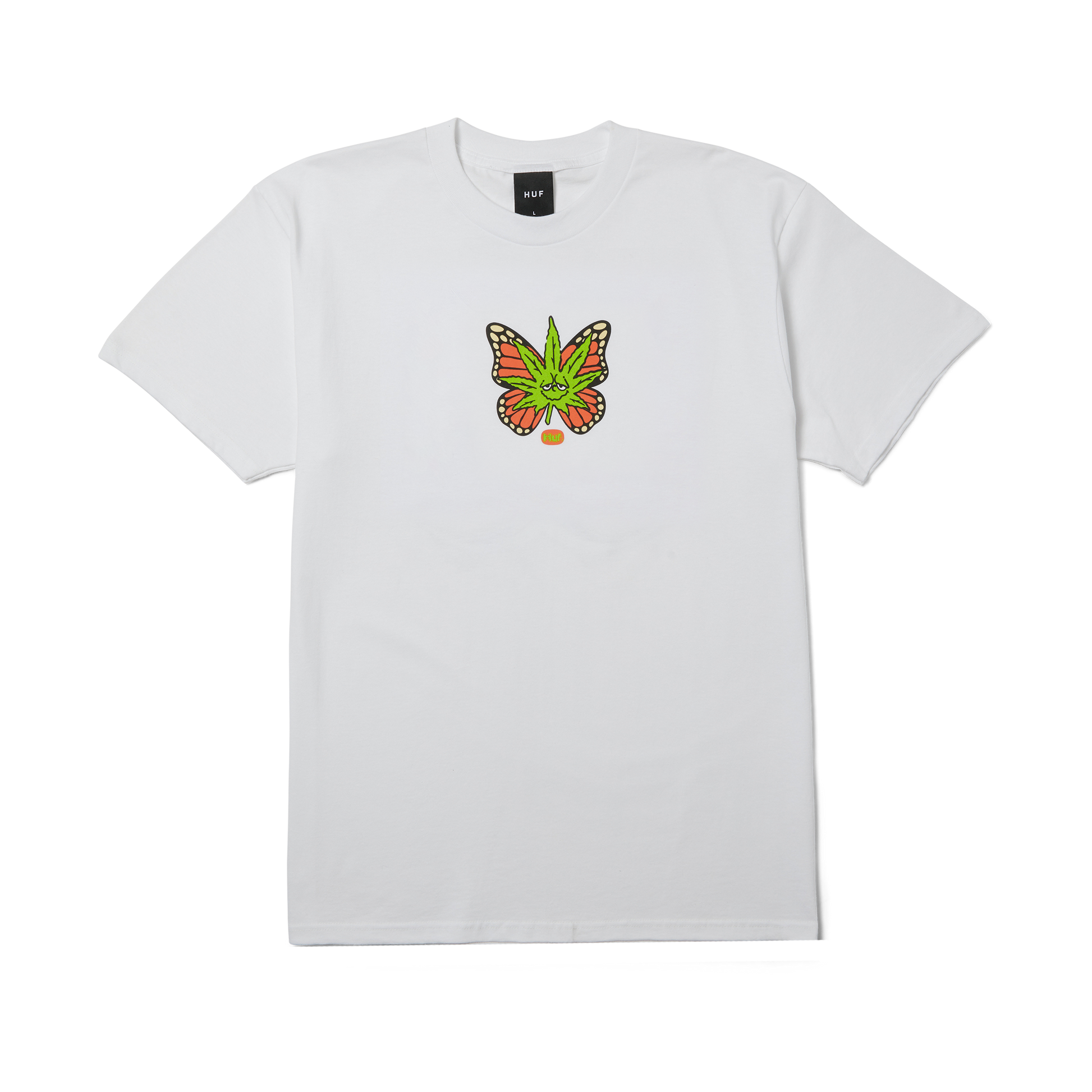 Huf Green Budderfly T-Shirt White