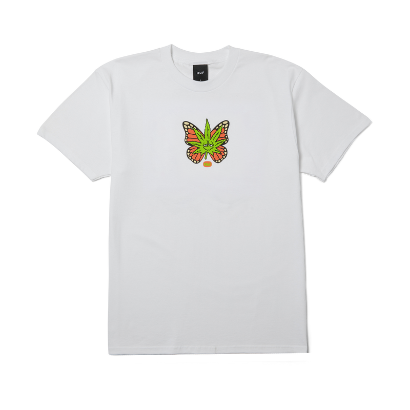 Huf Green Budderfly T-Shirt White