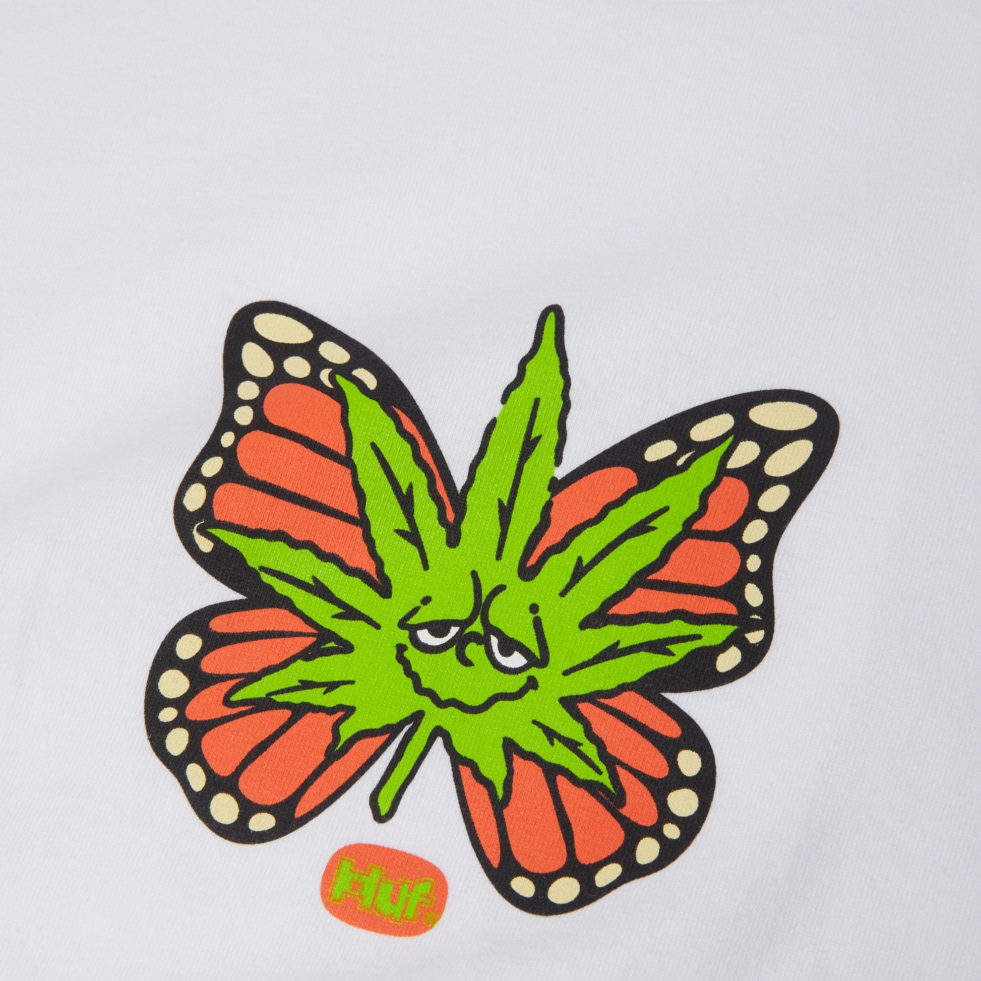 Huf Green Budderfly T-Shirt White