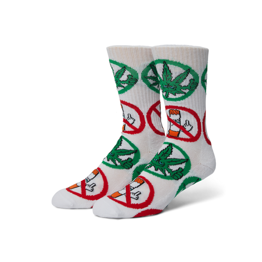 Huf Green Buddy Approved Sock White