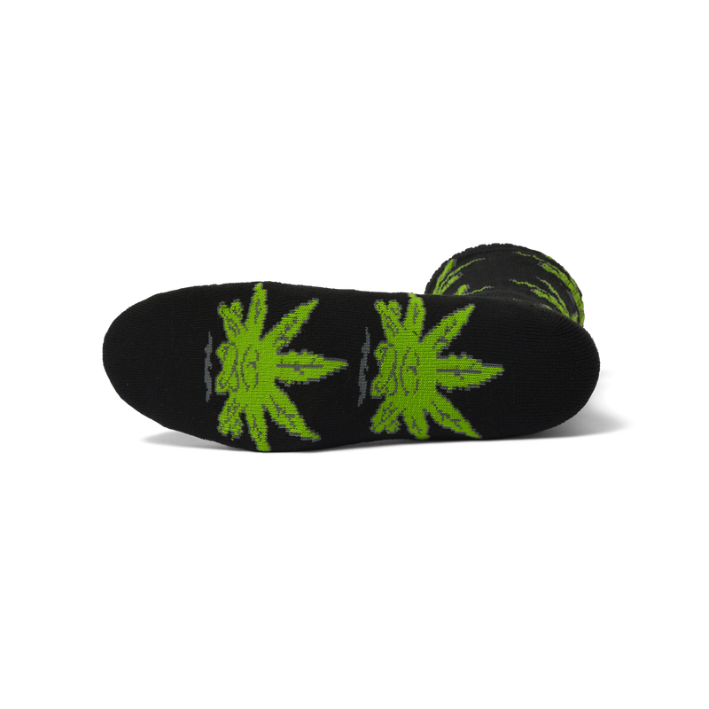 Huf Green Buddy Crew Sock Black