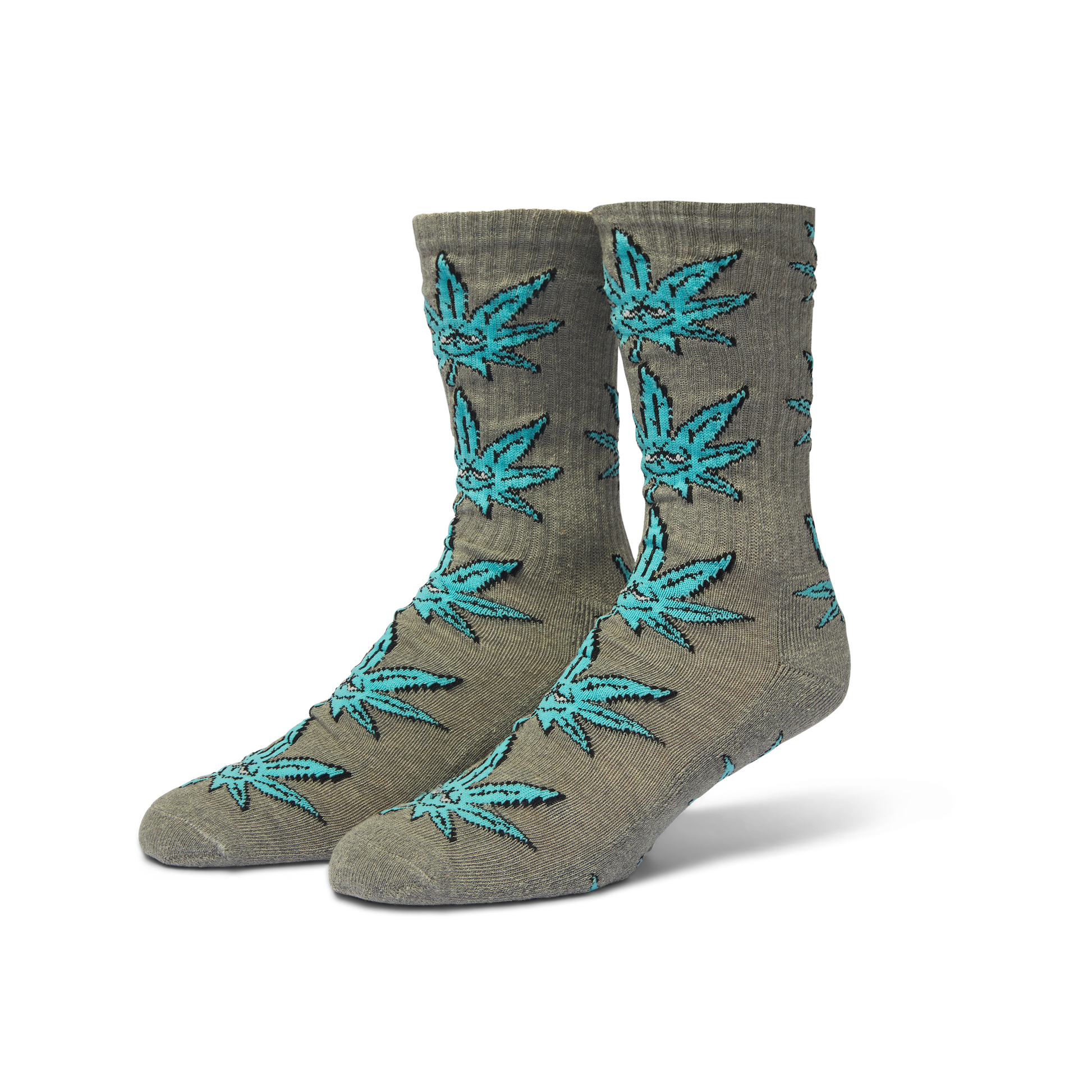 Huf Green Buddy Crew Sock Heather Grey