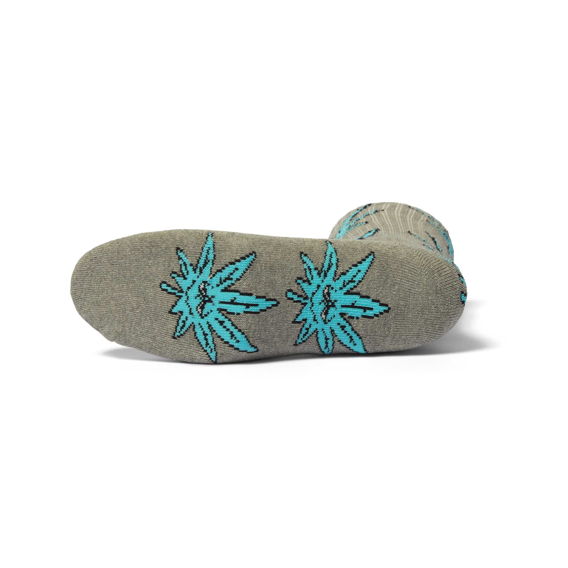 Huf Green Buddy Crew Sock Heather Grey