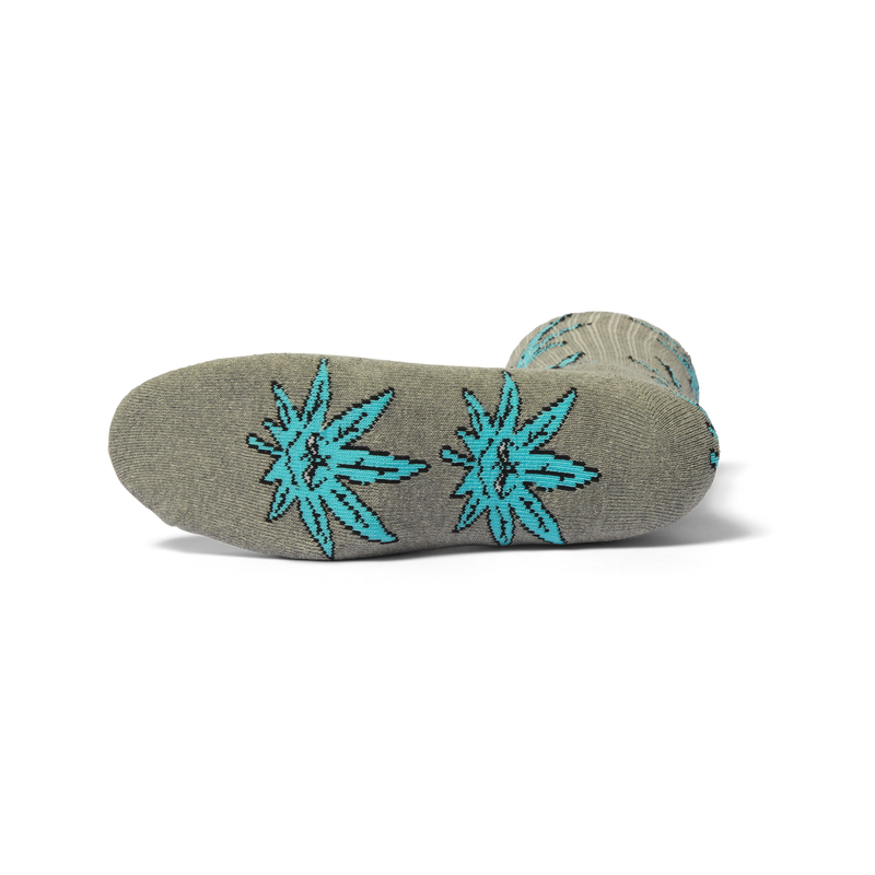 Huf Green Buddy Crew Sock Heather Grey
