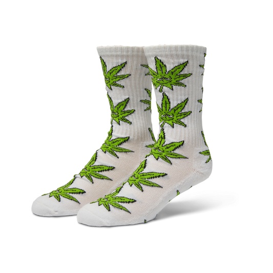Huf Green Buddy Crew Sock White