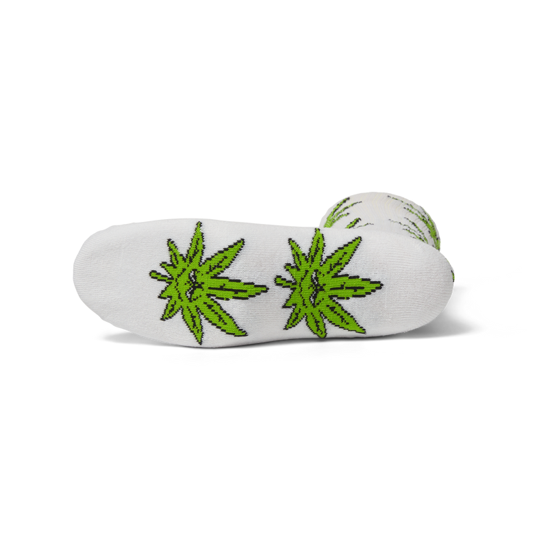 Huf Green Buddy Crew Sock White