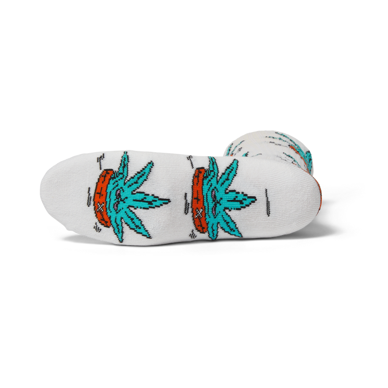 Huf Green Buddy Floatie Crew Sock White