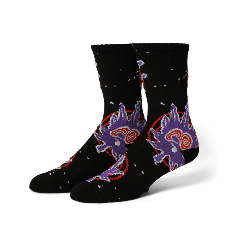HUF Green Buddy Hypnosis Sock Black