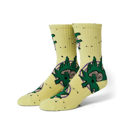 HUF Green Buddy Hypnosis Sock Yellow