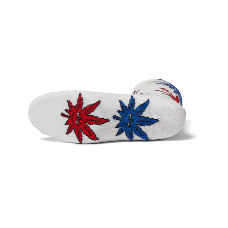Green Buddy Multi Crew Sock White
