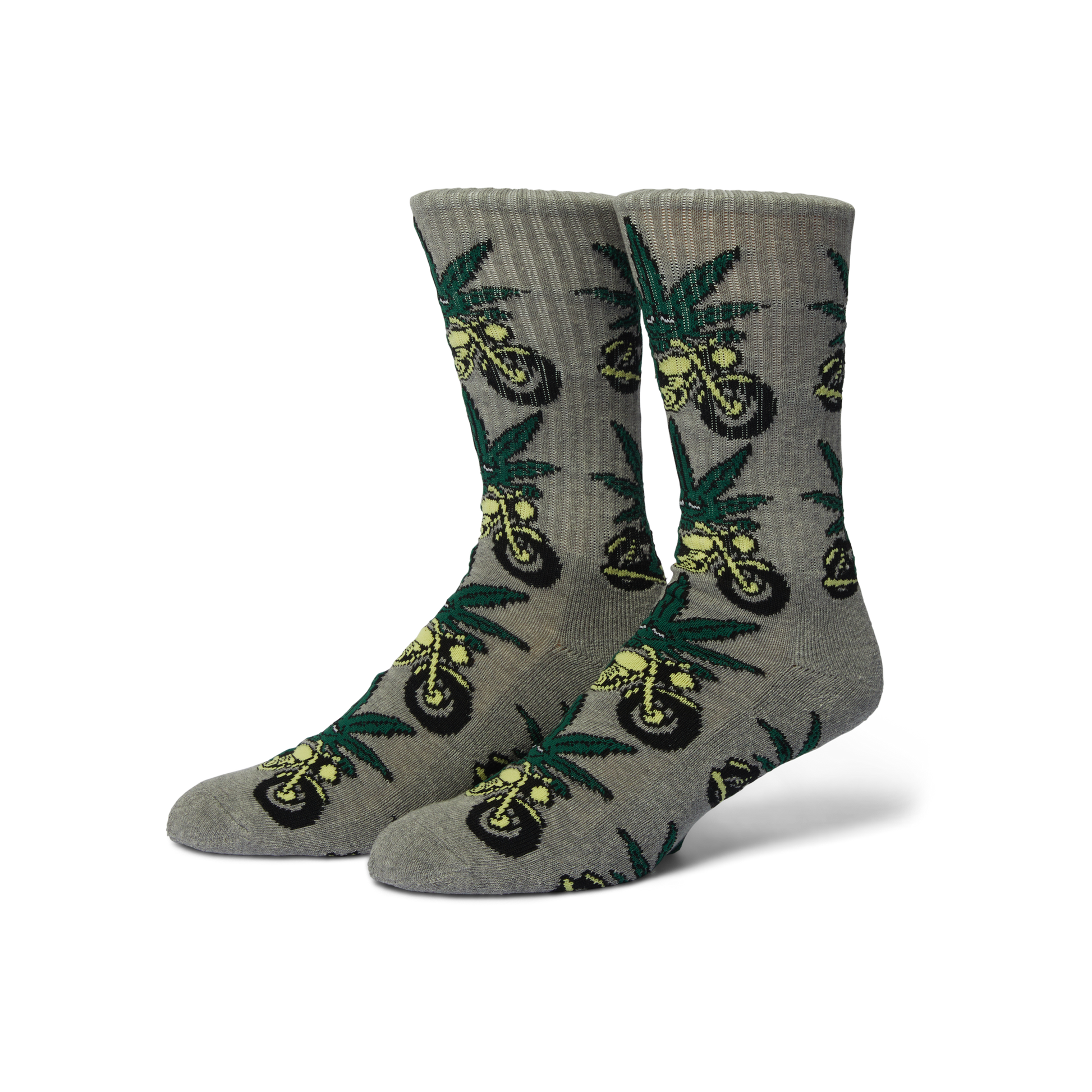 Huf Green Buddy Nitro Sock Heather Grey