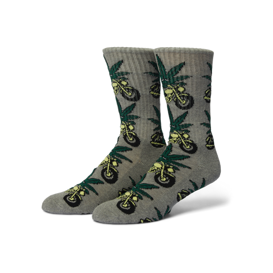 Huf Green Buddy Nitro Sock Heather Grey