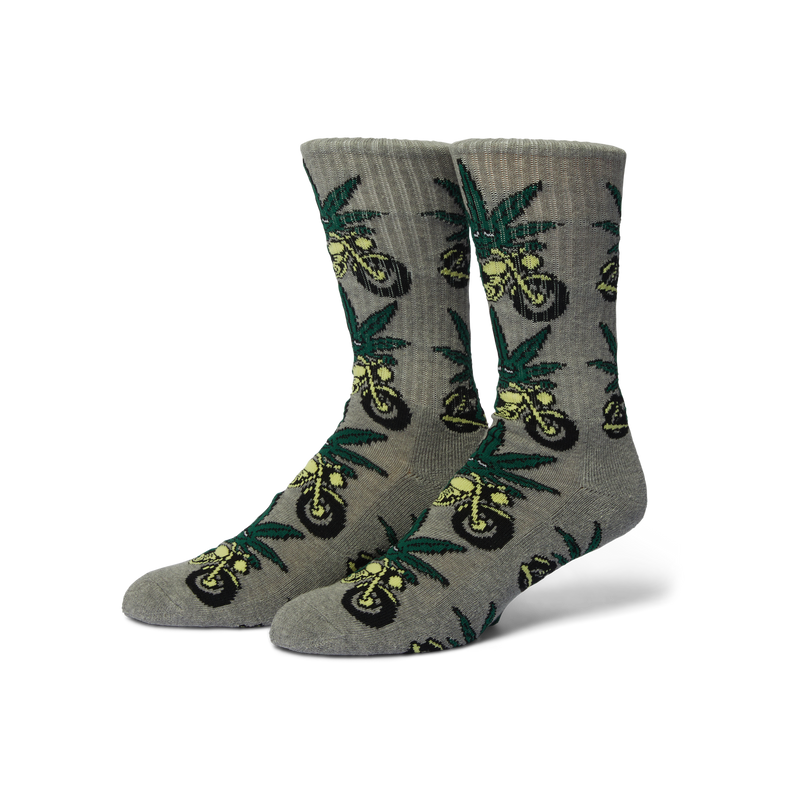 Huf Green Buddy Nitro Sock Heather Grey