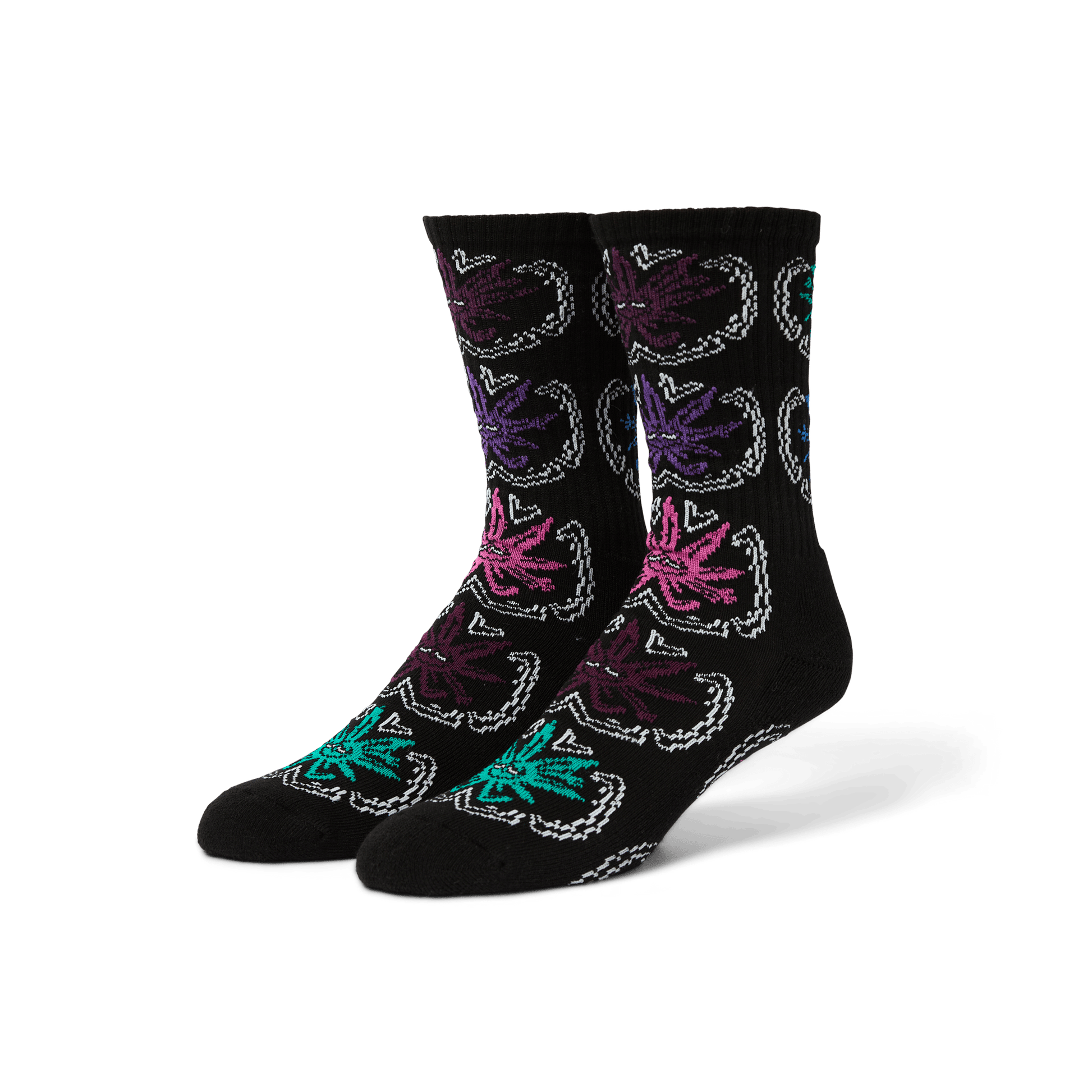 Huf Green Buddy Snow Angel Sock Black
