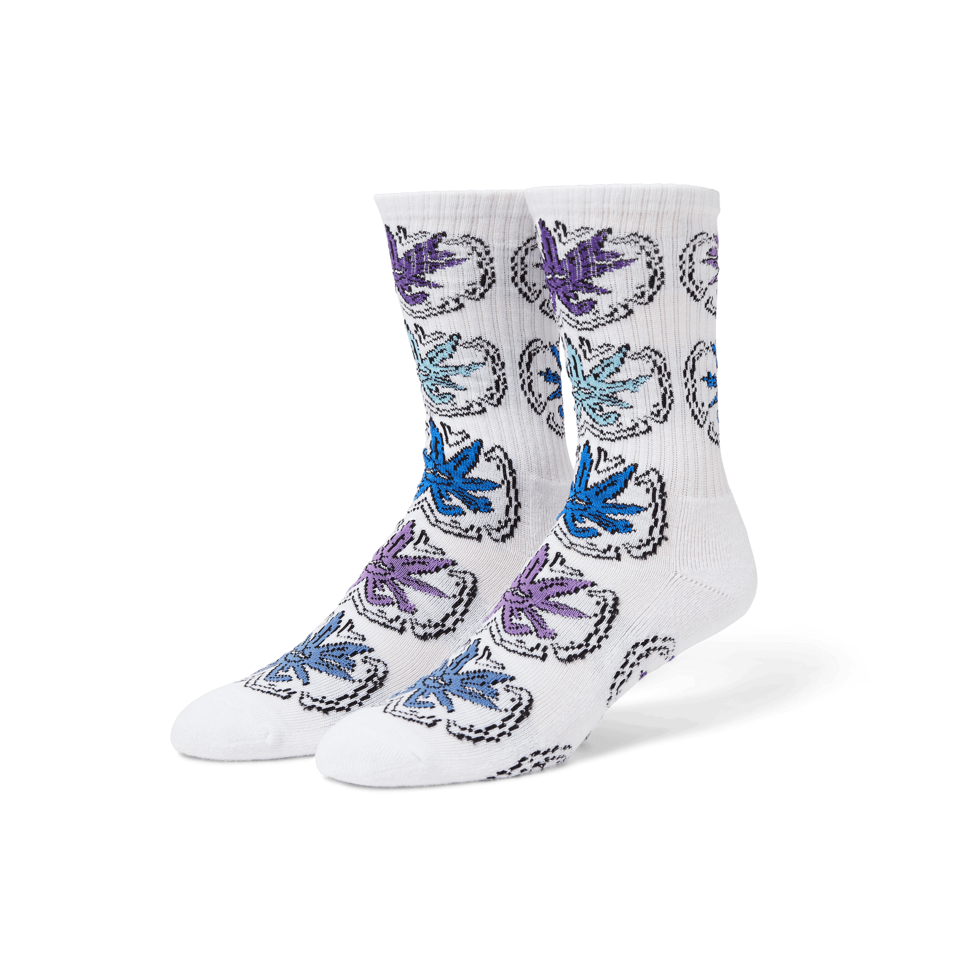 Huf Green Buddy Snow Angel Sock White