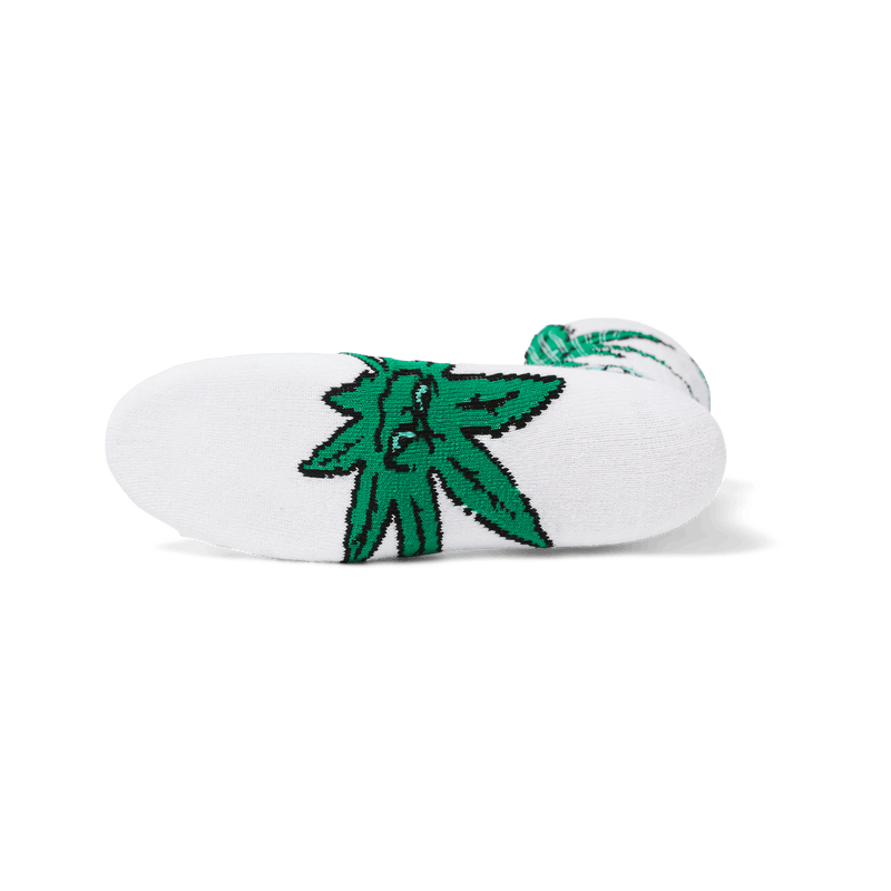 Huf Green Buddy Snowflakes Sock White