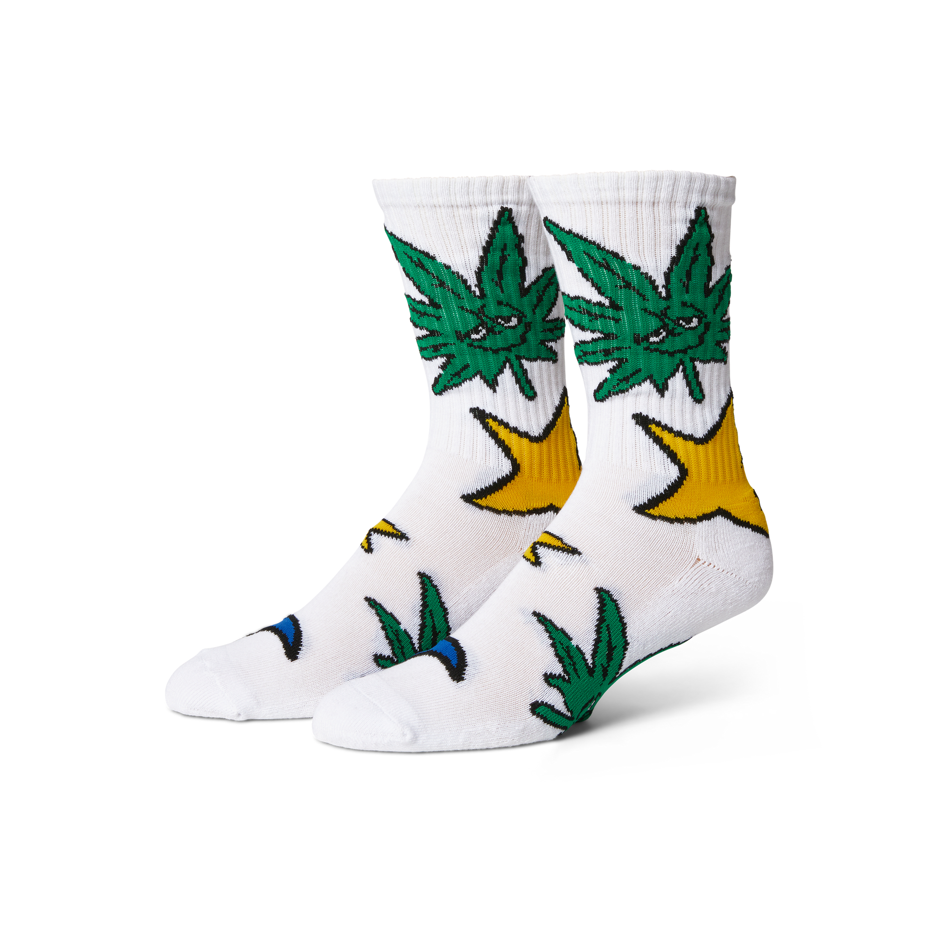 Huf Green Buddy Star Sign Sock White