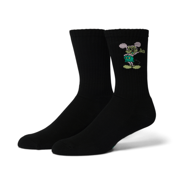 Disney Huf Mickey Greetings Crew Sock Sk00963 - Black