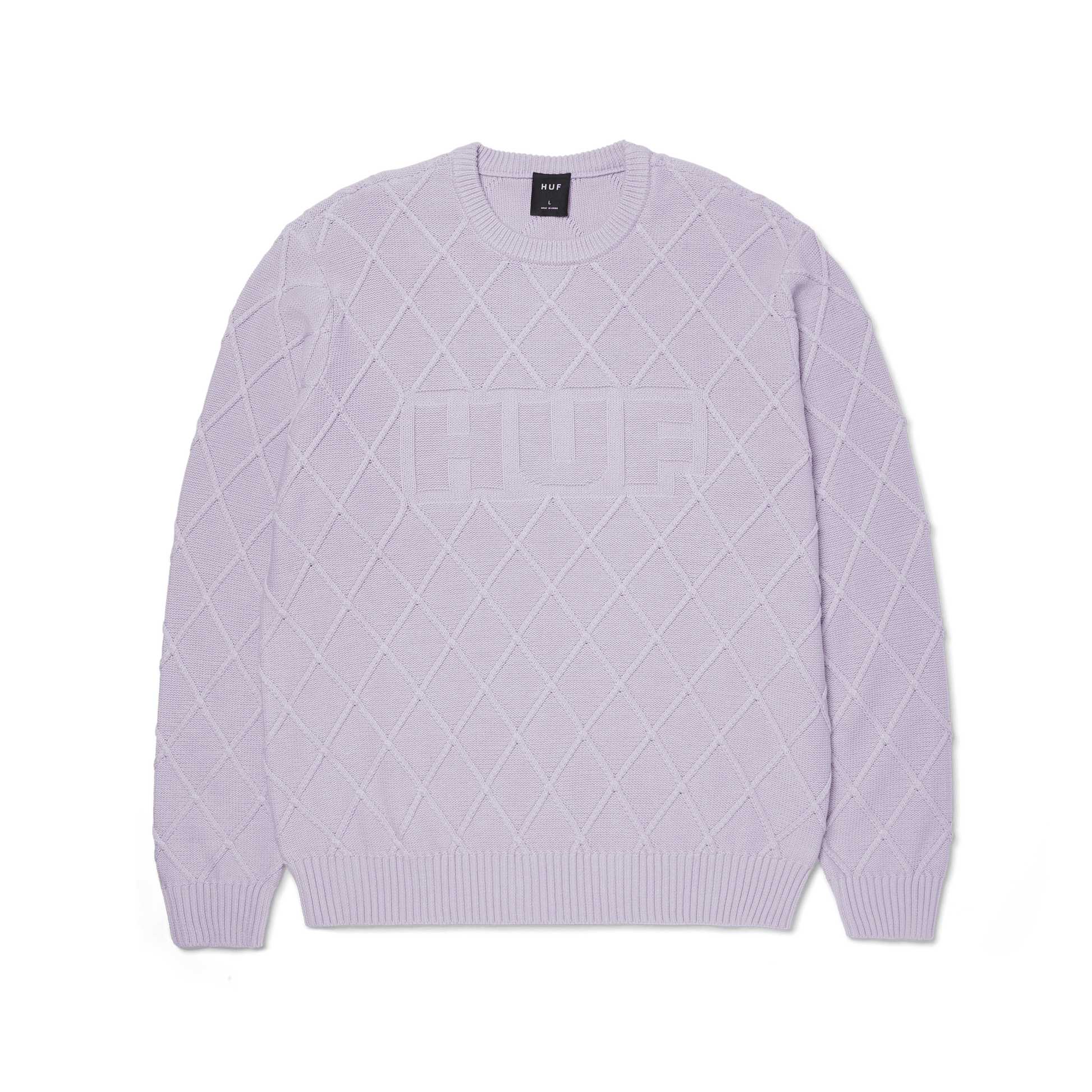 Huf Grid Crewneck Sweater Dust Purple