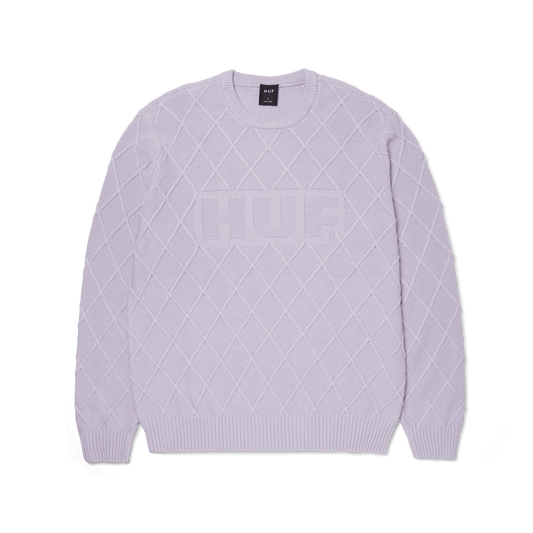Huf Grid Crewneck Sweater Dust Purple