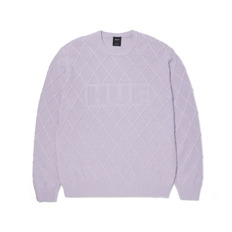 Huf Grid Crewneck Sweater Dust Purple