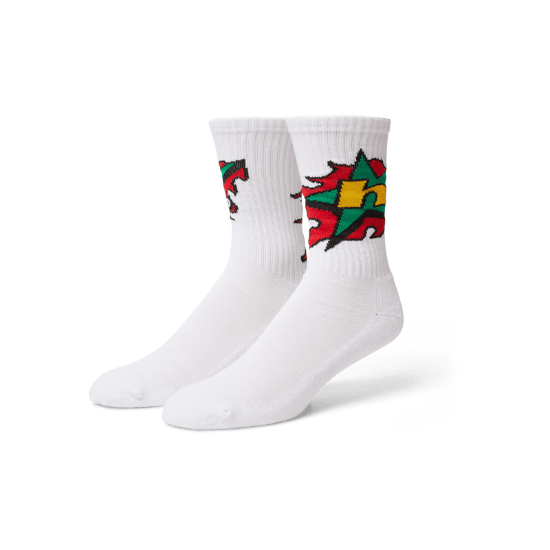 Huf H Bit Crew Sock White