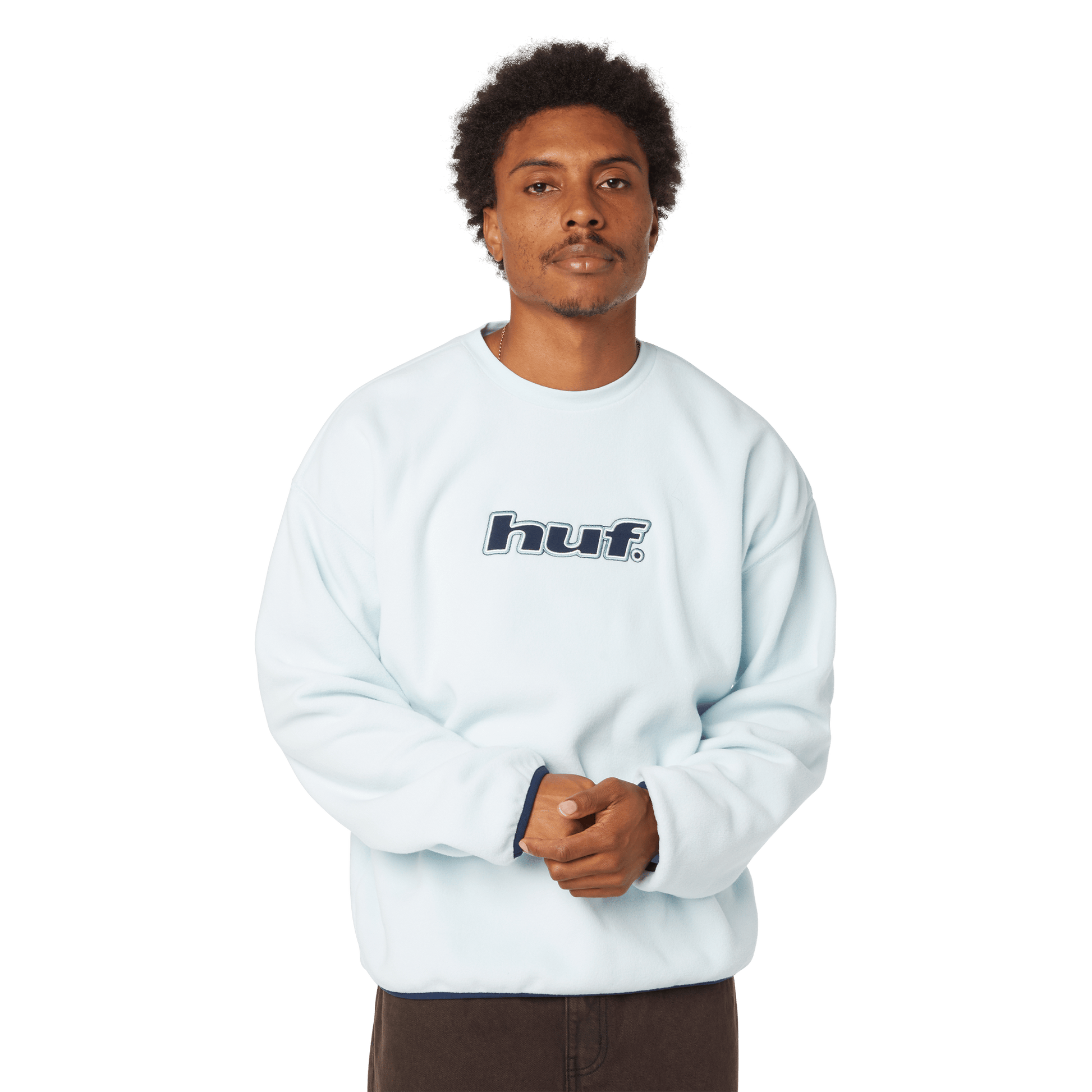 Huf H Dot Polar Fleece Crewneck Sweatshirt Sky