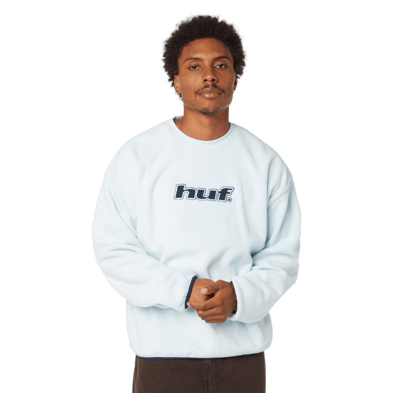 Huf H Dot Polar Fleece Crewneck Sweatshirt Sky