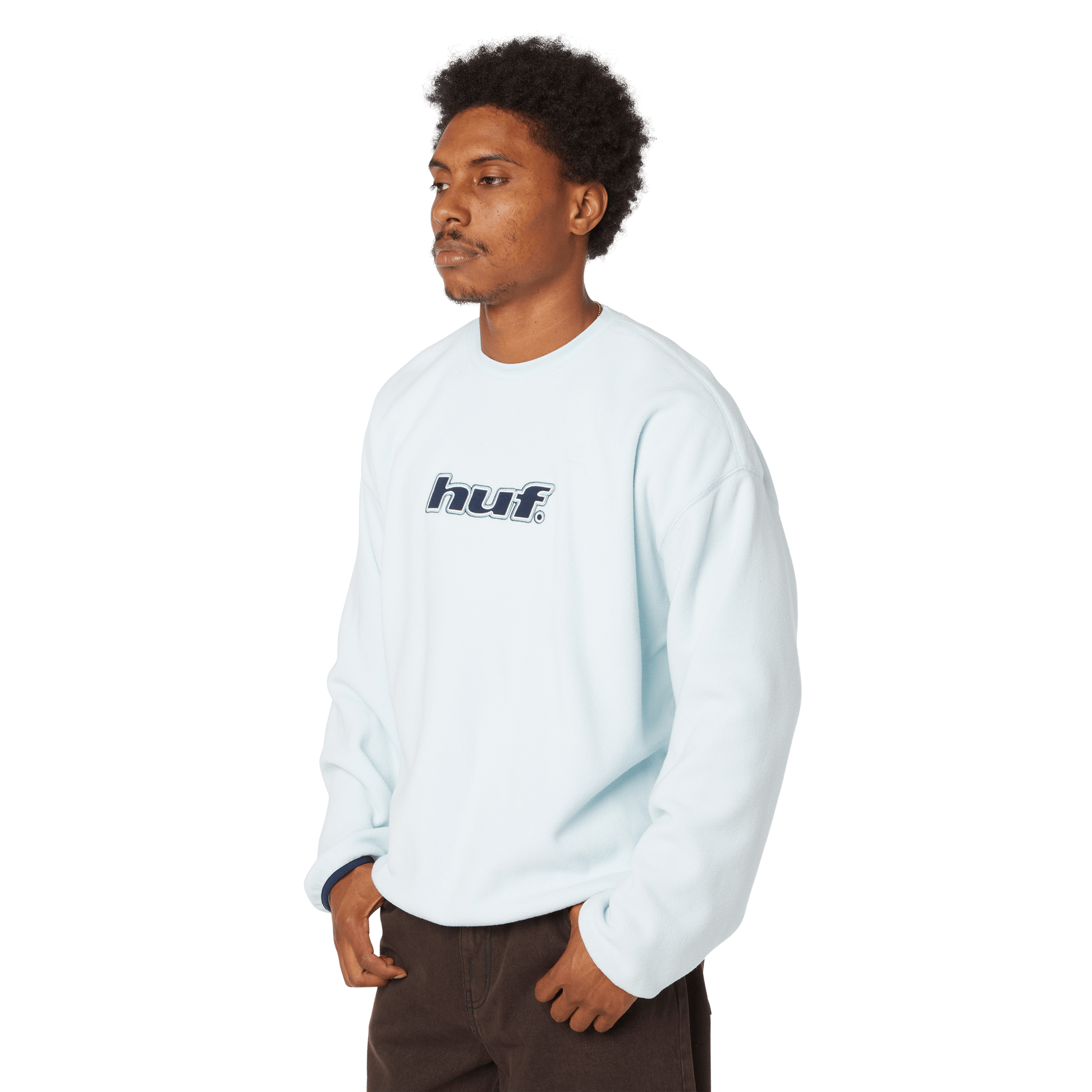 Huf H Dot Polar Fleece Crewneck Sweatshirt Sky