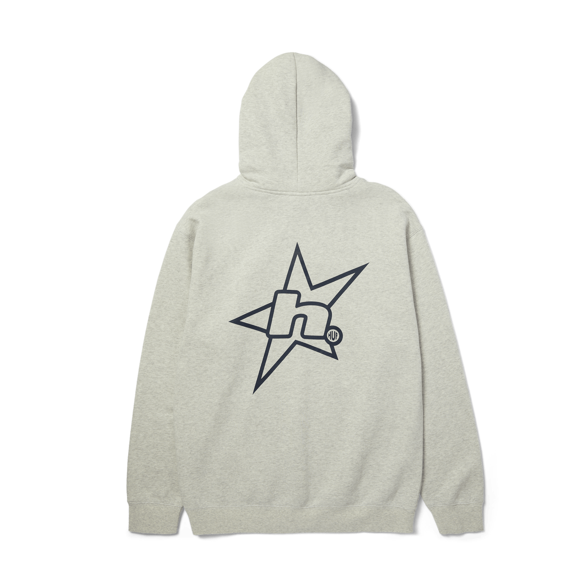 Huf H Star Logo Pullover Hoodie Ash