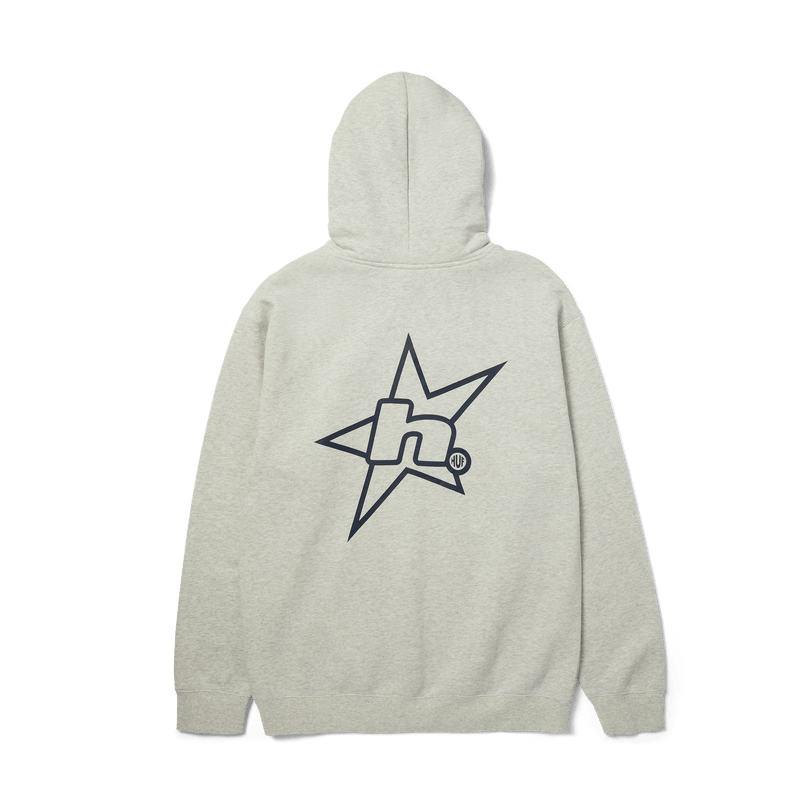 Huf H Star Logo Pullover Hoodie Ash