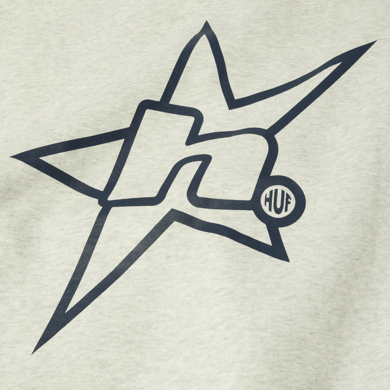 Huf H Star Logo Pullover Hoodie Ash