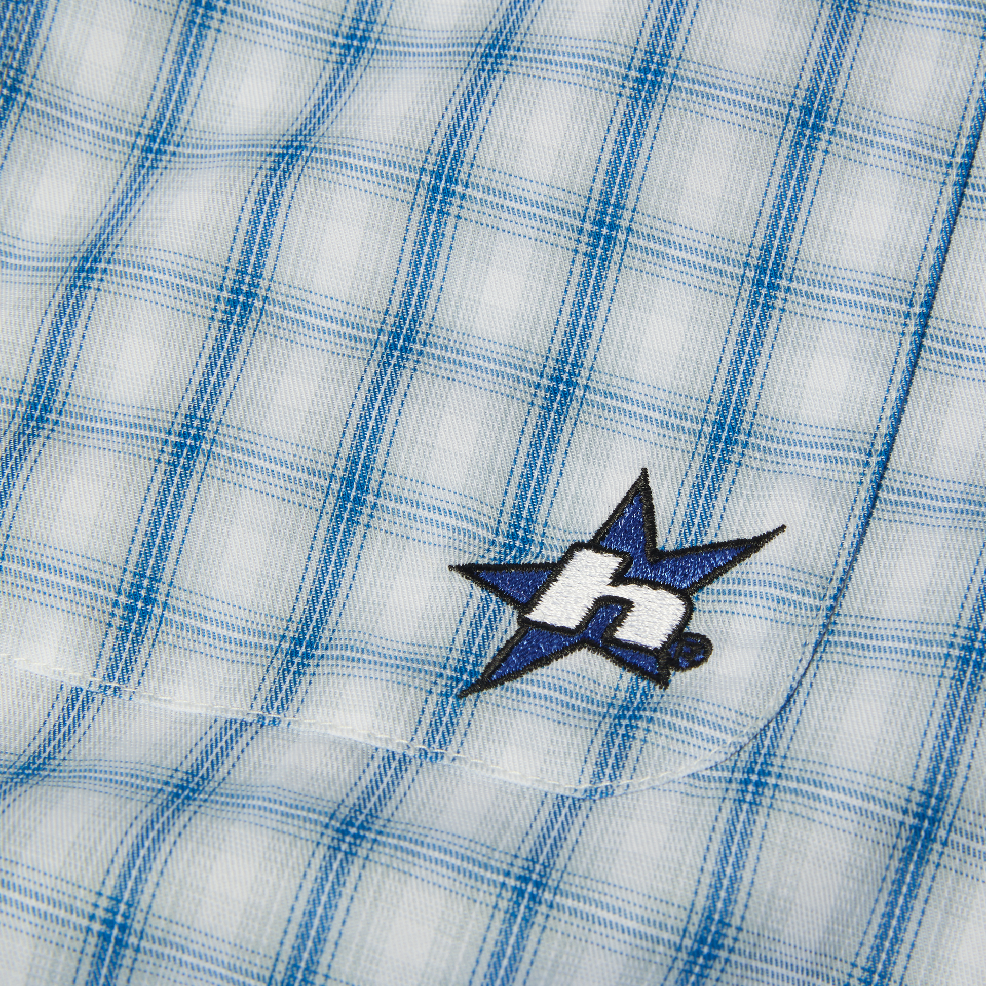 Huf H Star Long Sleeve Plaid Shirt Light Blue