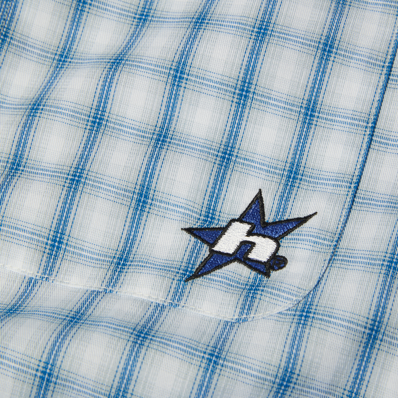 Huf H Star Long Sleeve Plaid Shirt Light Blue