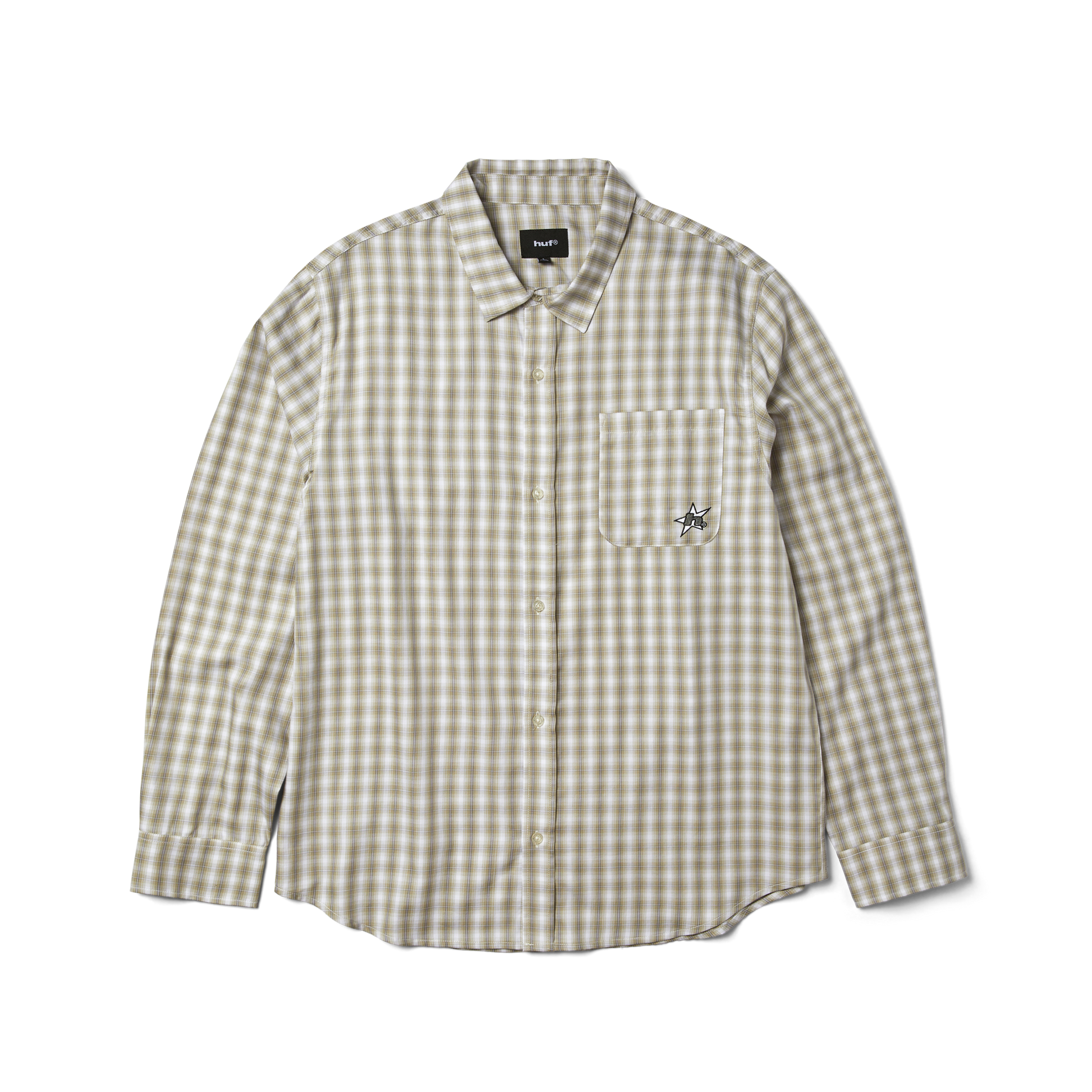 Huf H Star Long Sleeve Plaid Shirt Putty