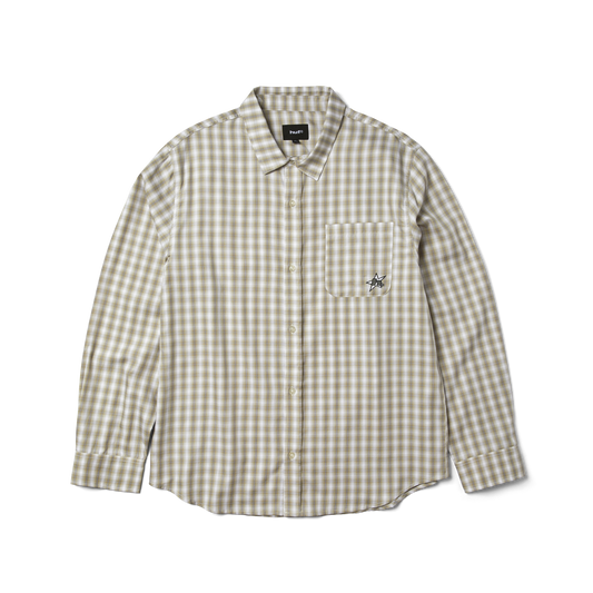 Huf H Star Long Sleeve Plaid Shirt Putty
