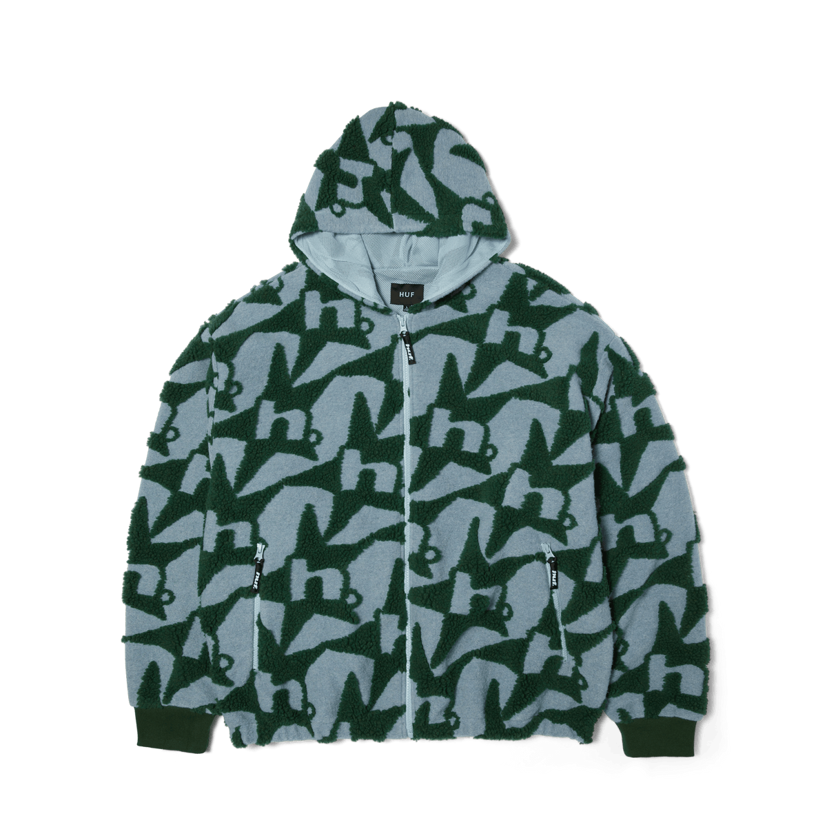 Huf H Star Repeat High Pile Jacket Ice Blue