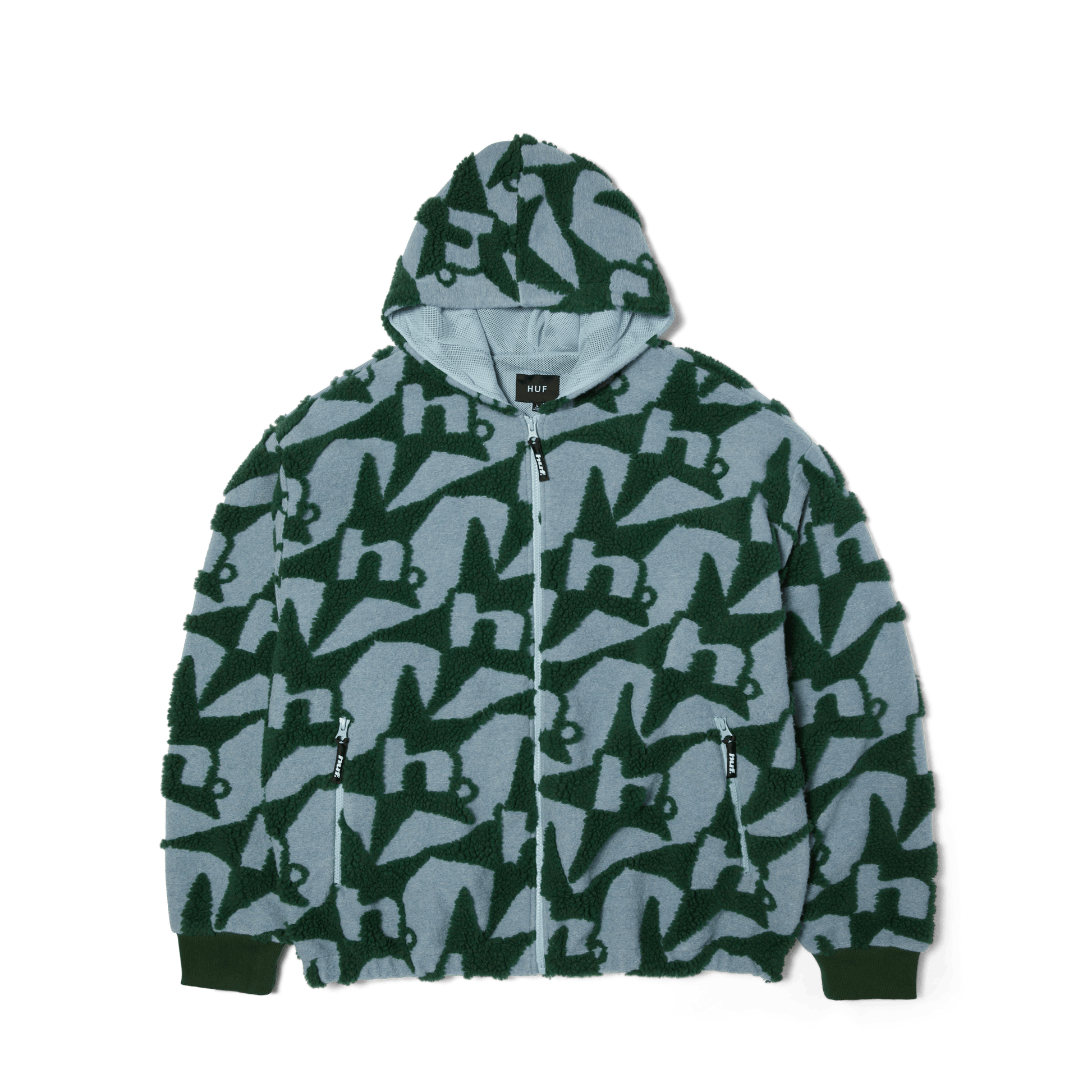 Huf H Star Repeat High Pile Jacket Ice Blue