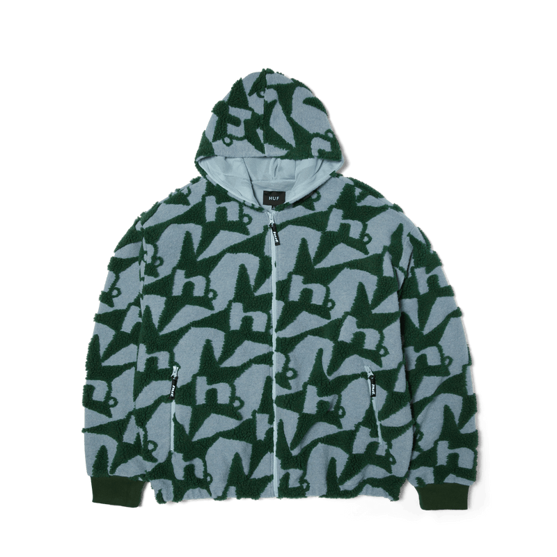 Huf H Star Repeat High Pile Jacket Ice Blue
