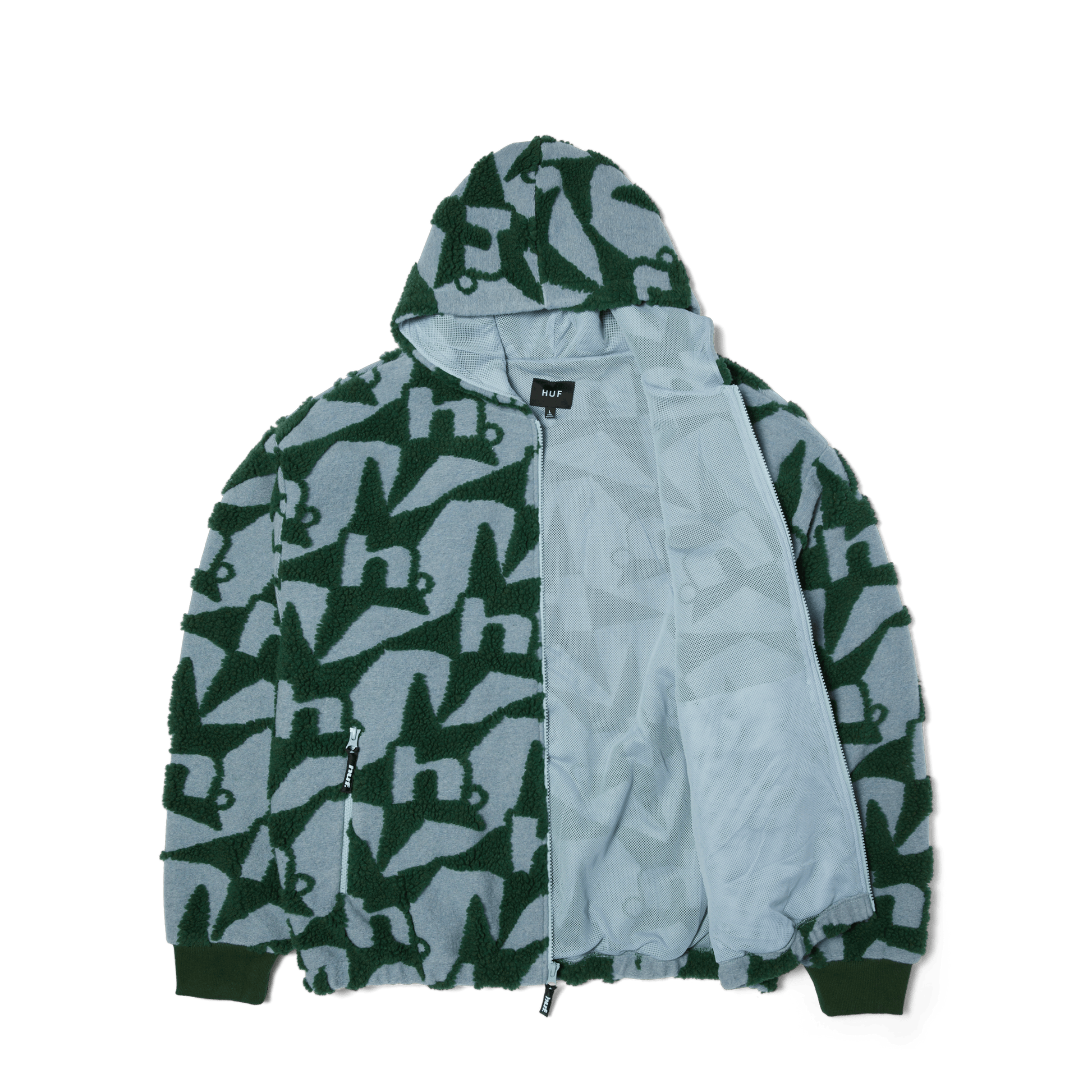 Huf H Star Repeat High Pile Jacket Ice Blue