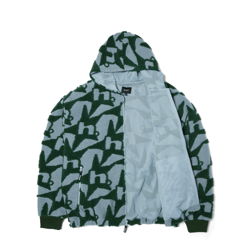Huf H Star Repeat High Pile Jacket Ice Blue