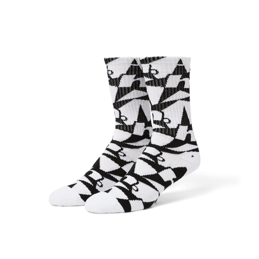 Huf H Star Repeat Sock White